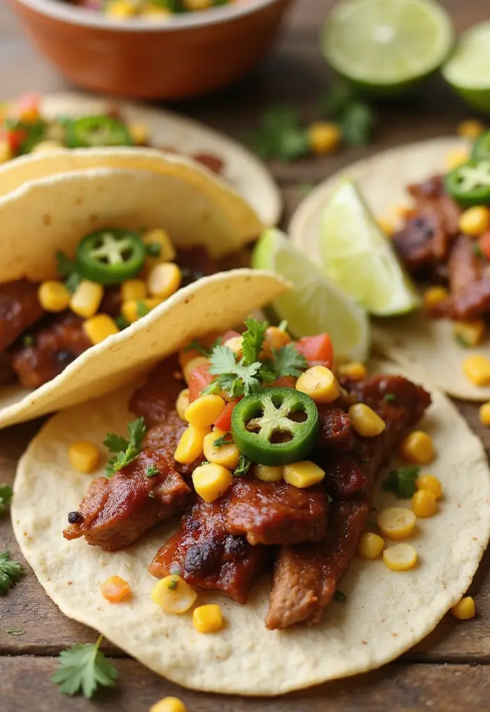 30 BBQ Brisket Taco Recipes That Change Taco Night - 26. BBQ Brisket Tacos with Jalapeño Corn Salsa