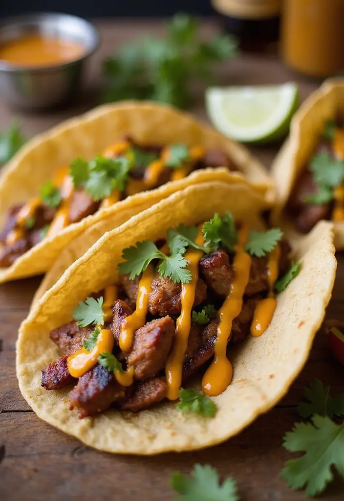30 BBQ Brisket Taco Recipes That Change Taco Night - 27. BBQ Brisket Tacos with Spicy Mustard Sauce