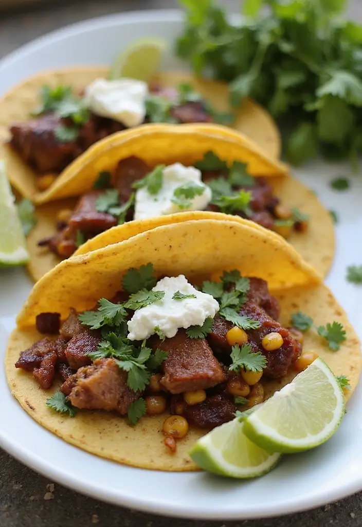30 BBQ Brisket Taco Recipes That Change Taco Night - 7. Brisket Tacos with Roasted Corn and Feta