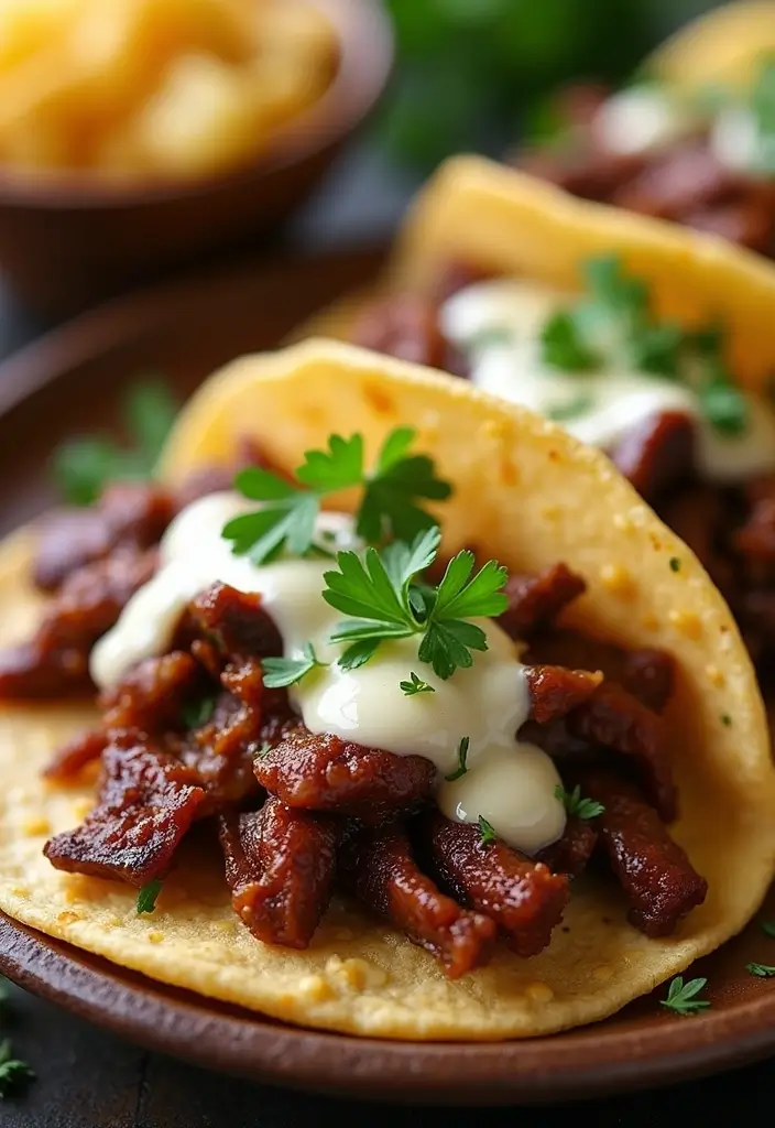 30 BBQ Brisket Taco Recipes That Change Taco Night - 9. Brisket Tacos with Garlic Parmesan Sauce
