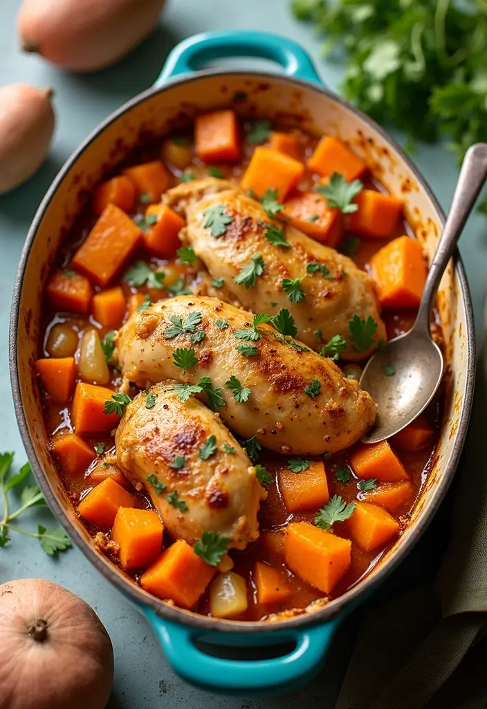 30 Chicken Casserole Recipes That Feel Like Comfort in a Pan - 13. Chicken and Sweet Potato Casserole