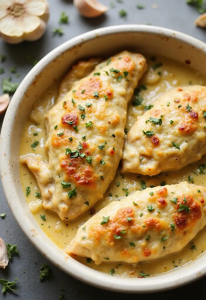 30 Chicken Casserole Recipes That Feel Like Comfort in a Pan - 21. Creamy Garlic Chicken Casserole