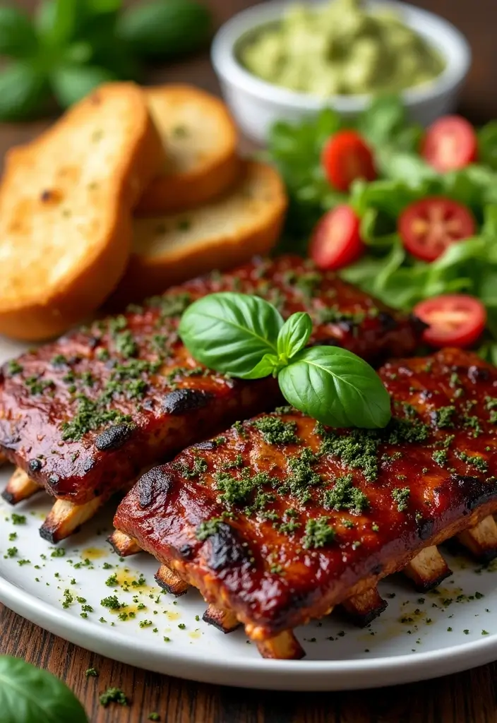 30 Game Day Rib Recipes That Are Finger-Lickin’ Good - 19. Pesto BBQ Ribs