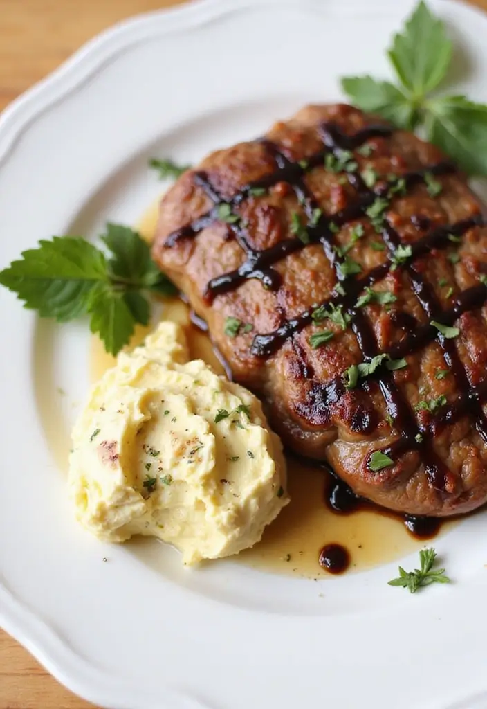 30 Gourmet Garlic Herb Steak Butter Recipes That Elevate Any Meat - 10. Garlic and Herb Balsamic Butter