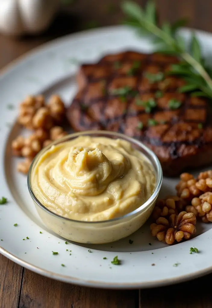 30 Gourmet Garlic Herb Steak Butter Recipes That Elevate Any Meat - 30. Garlic and Walnut Butter