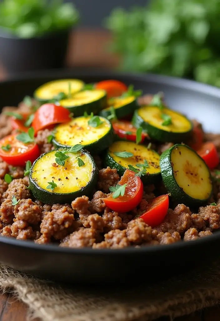 30 Ground Beef Skillet Recipes That Are Weeknight Winners - 14. Ground Beef and Zucchini Skillet