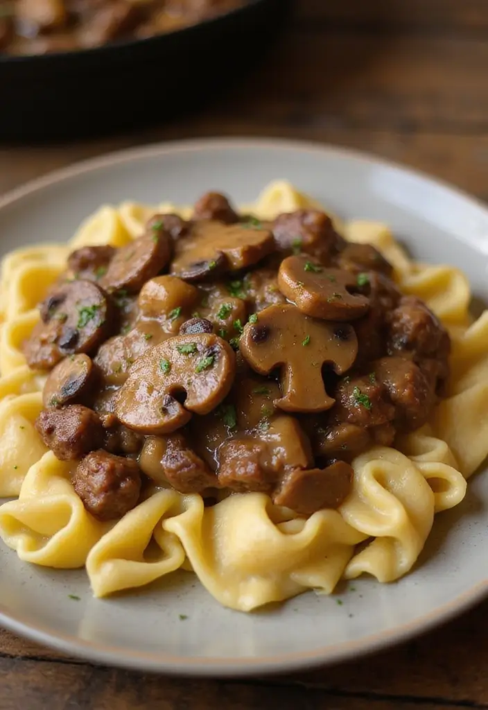 30 Ground Beef Skillet Recipes That Are Weeknight Winners - 16. Beef and Mushroom Skillet