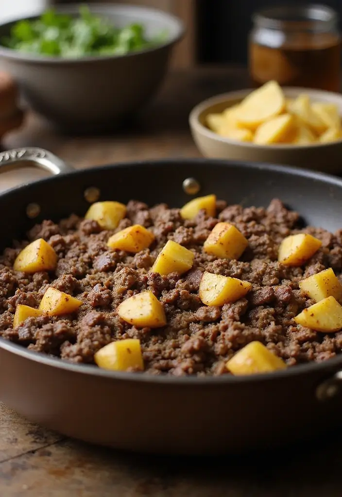 30 Ground Beef Skillet Recipes That Are Weeknight Winners - 17. Beef and Potato Skillet