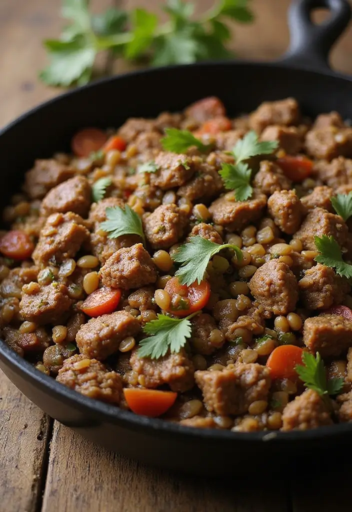 30 Ground Beef Skillet Recipes That Are Weeknight Winners - 19. Beef and Lentil Skillet