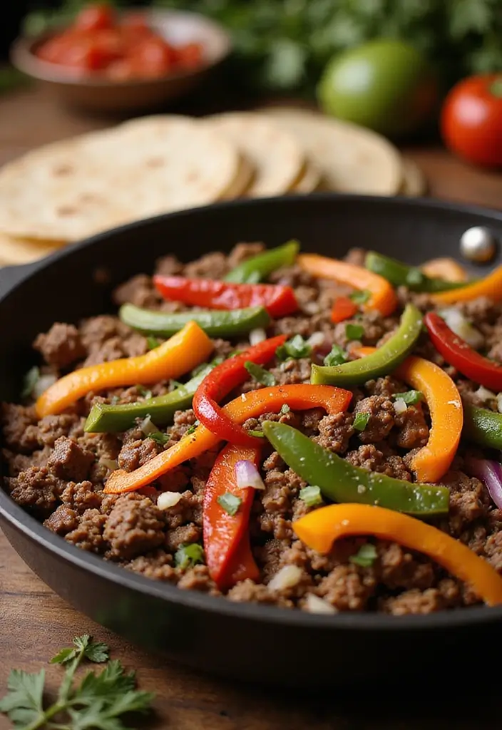 30 Ground Beef Skillet Recipes That Are Weeknight Winners - 21. Beef Fajita Skillet