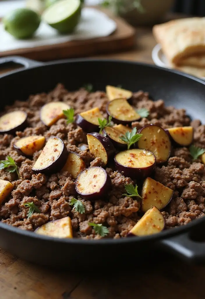 30 Ground Beef Skillet Recipes That Are Weeknight Winners - 28. Beef and Eggplant Skillet