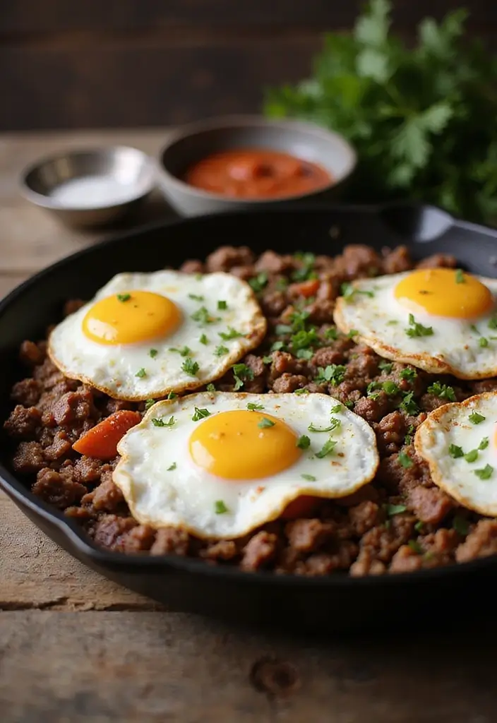 30 Ground Beef Skillet Recipes That Are Weeknight Winners - 30. Beef and Egg Skillet