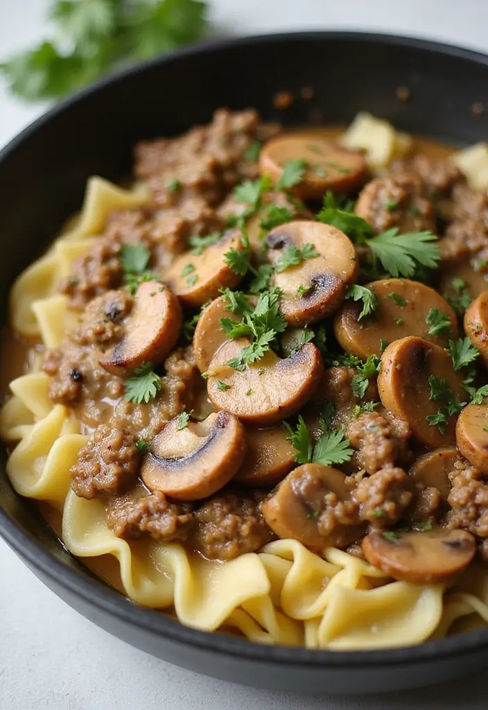 30 Ground Meat Skillet Recipes That Make Busy Nights Easy - 4. Ground Beef Stroganoff