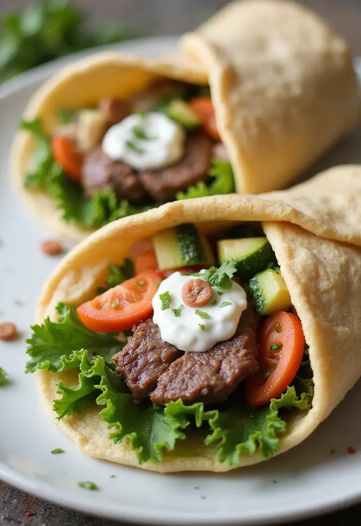 30 Sirloin Steak Recipes That Hit the Perfect Balance - 10. Mediterranean Sirloin Steak Wraps