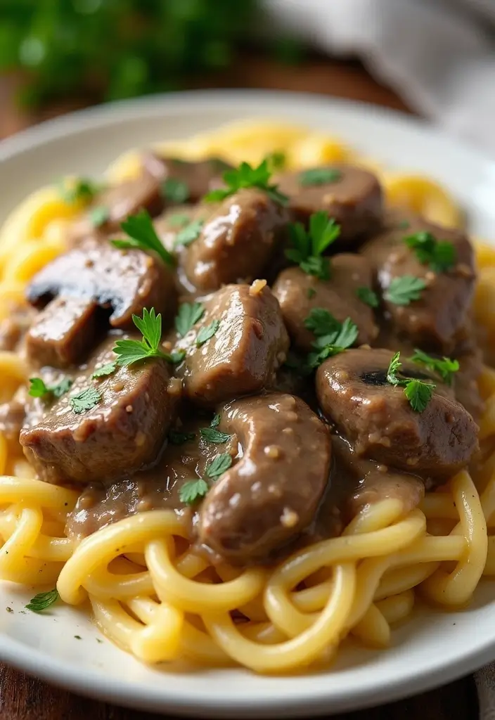 30 Sirloin Steak Recipes That Hit the Perfect Balance - 7. Sirloin Steak and Mushroom Stroganoff