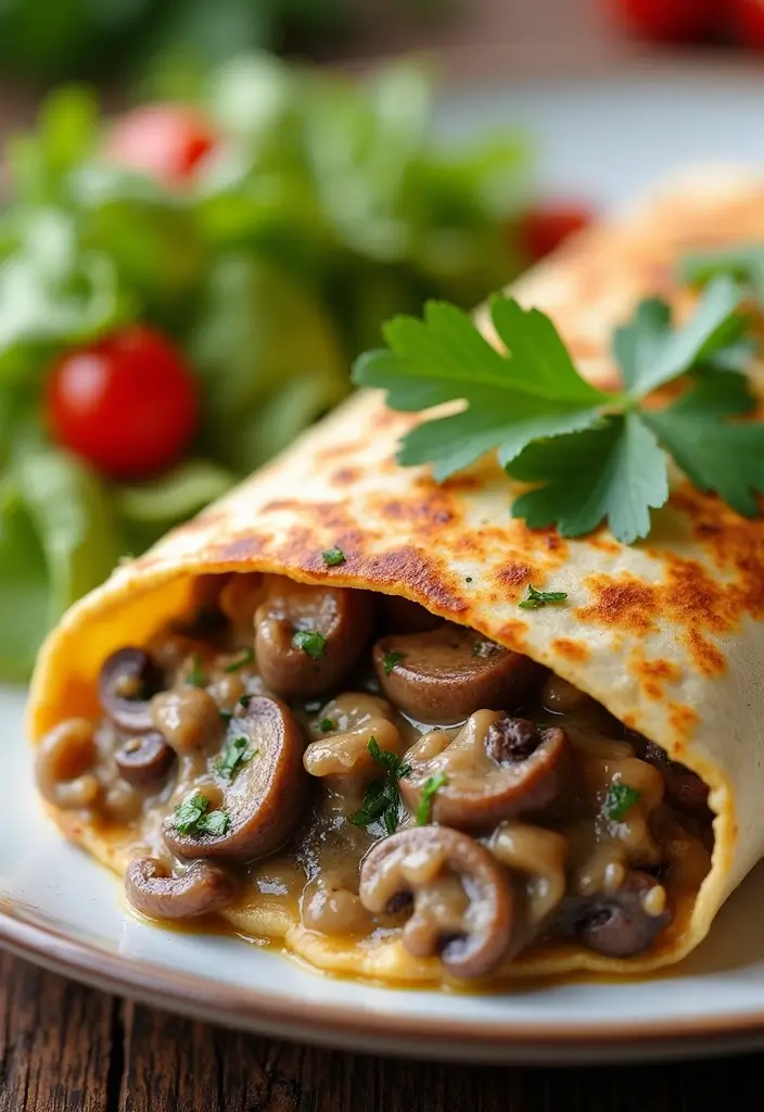 30 Steak Burrito Recipes That Pack Bold, Delicious Flavor - 15. Creamy Mushroom Steak Burrito
