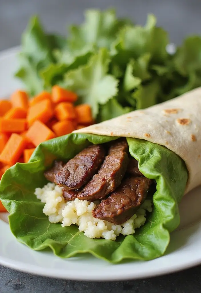 30 Steak Burrito Recipes That Pack Bold, Delicious Flavor - 17. Steak & Cauliflower Rice Burrito