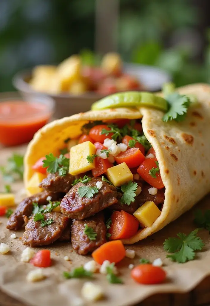30 Steak Burrito Recipes That Pack Bold, Delicious Flavor - 18. Steak & Pineapple Burrito