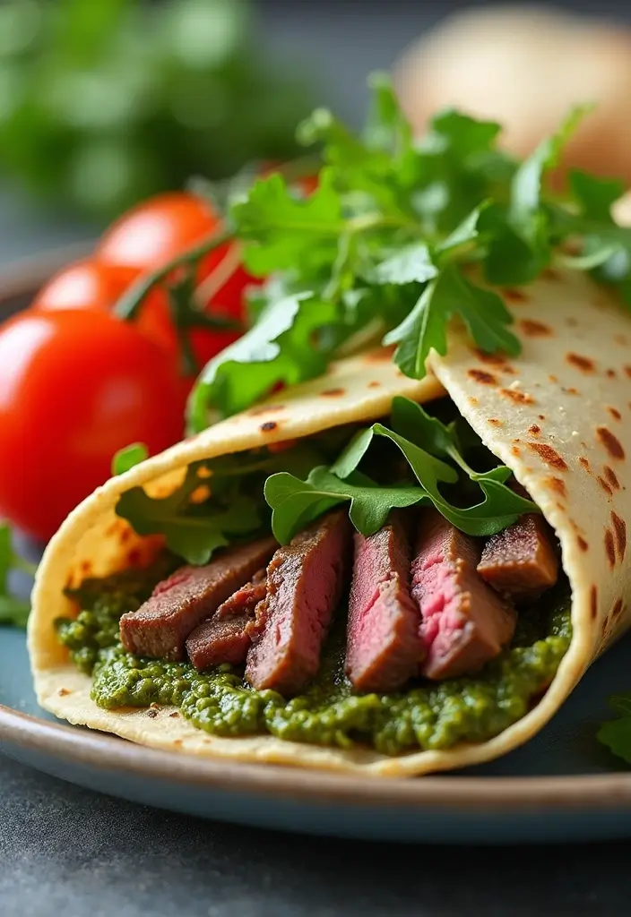 30 Steak Burrito Recipes That Pack Bold, Delicious Flavor - 19. Steak & Pesto Burrito