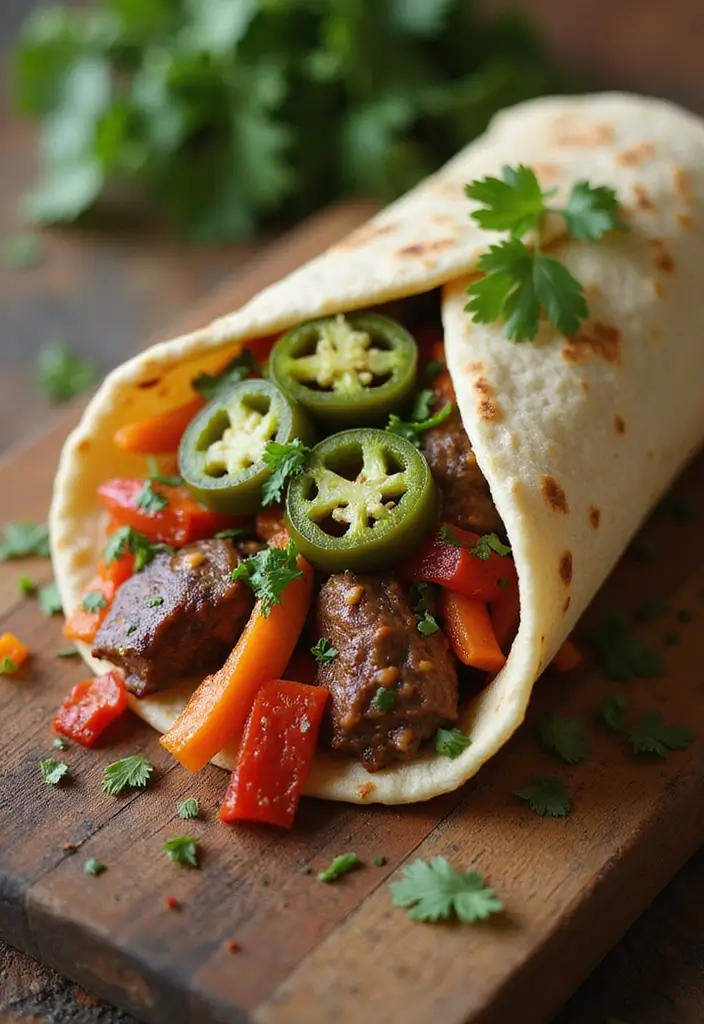 30 Steak Burrito Recipes That Pack Bold, Delicious Flavor - 4. Spicy Steak Burrito with Jalapeños