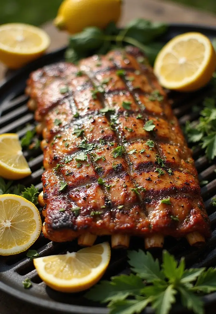 30 Sweet and Tangy Pork Rib Recipes That Steal the Show - 10. Lemon Herb Grilled Ribs