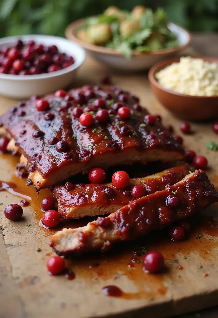 30 Sweet and Tangy Pork Rib Recipes That Steal the Show - 21. BBQ Cranberry Sauce Ribs