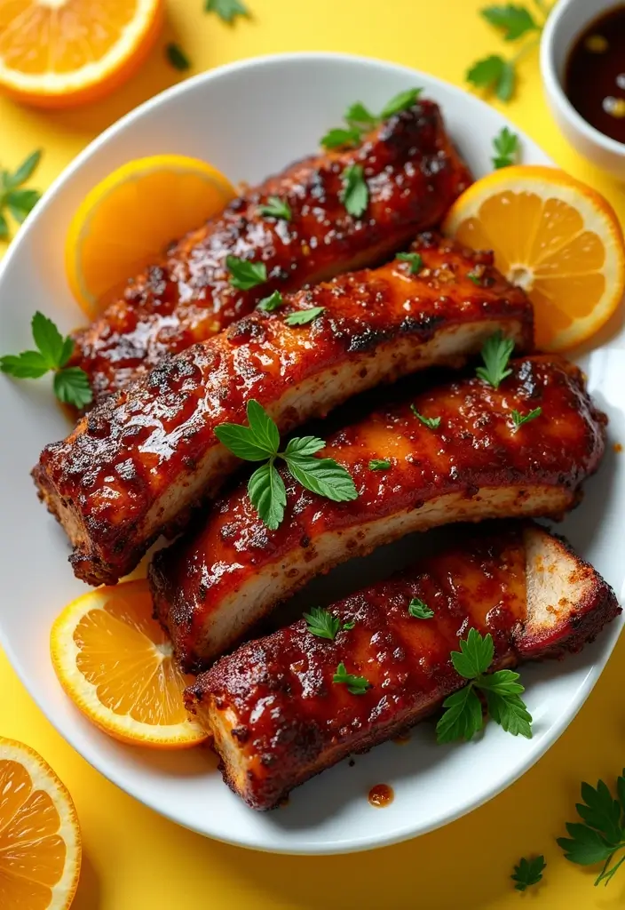 30 Sweet and Tangy Pork Rib Recipes That Steal the Show - 6. Orange Ginger Glazed Ribs