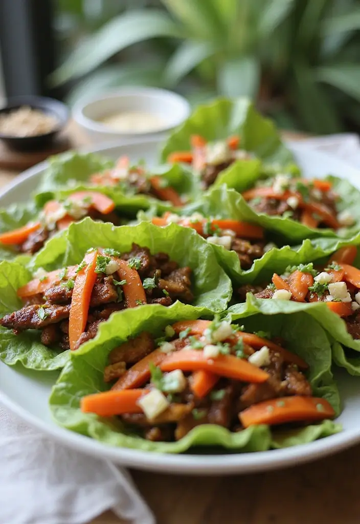 31 BBQ Brisket Ideas That Impress at Every Gathering - 12. Thai BBQ Brisket Lettuce Wraps