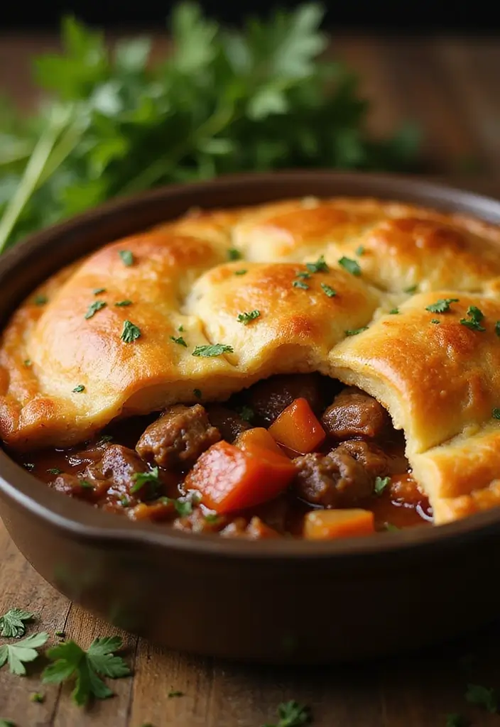 31 BBQ Brisket Ideas That Impress at Every Gathering - 20. BBQ Brisket Pot Pie