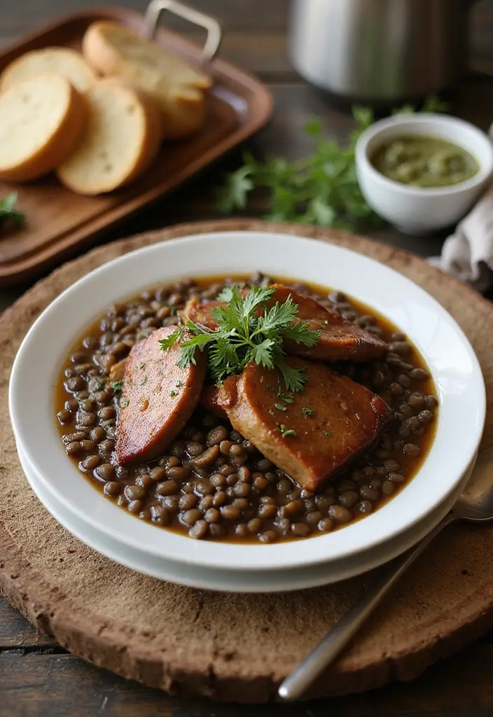 31 Pork Belly Recipes That Are Totally Worth the Indulgence - 23. Pork Belly with Lentils