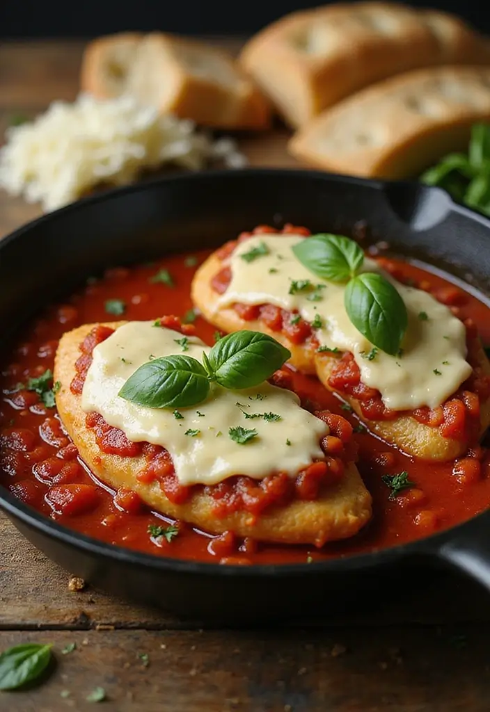 32 Crispy Chicken Innovations That Reinvent Dinner Classics - 1. Crispy Chicken Parmesan Skillet