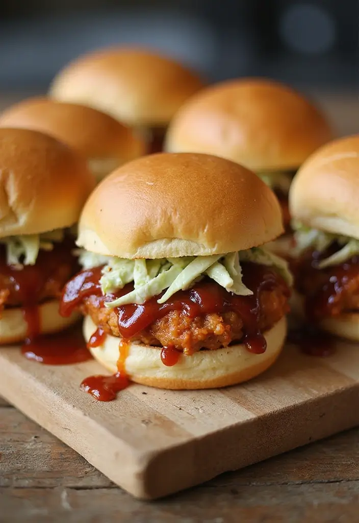 32 Crispy Chicken Innovations That Reinvent Dinner Classics - 24. Crispy BBQ Chicken Sliders