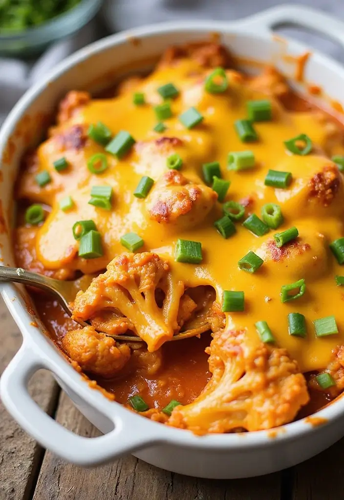 32 Crispy Chicken Innovations That Reinvent Dinner Classics - 3. Buffalo Chicken Cauliflower Casserole