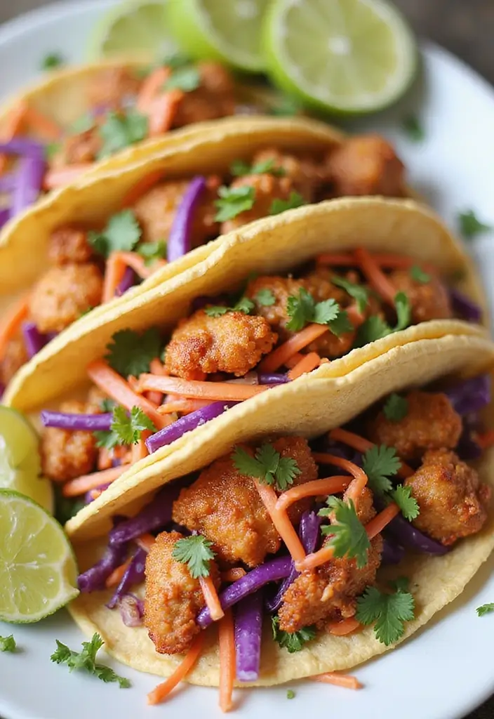 32 Crispy Chicken Innovations That Reinvent Dinner Classics - 32. Crispy Chicken & Cabbage Slaw Tacos