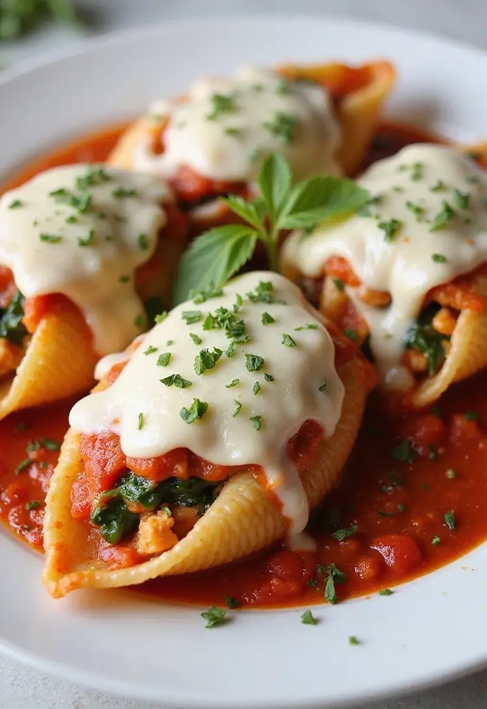 32 Crispy Chicken Innovations That Reinvent Dinner Classics - 9. Crispy Chicken & Spinach Stuffed Shells