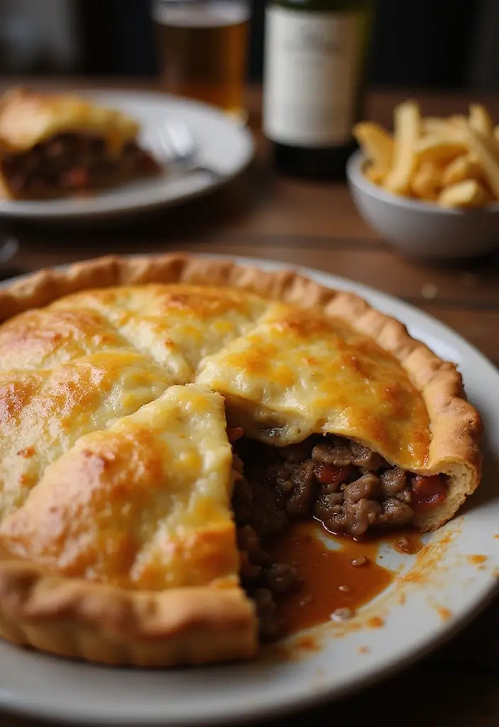 32 Meat Pie Recipes That Are Perfect for Cozy Evenings - 18. Cheesy Beef and Bacon Pie