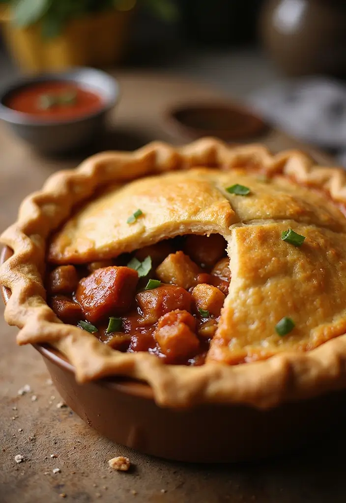 32 Meat Pie Recipes That Are Perfect for Cozy Evenings - 22. Smoky BBQ Chicken Pie