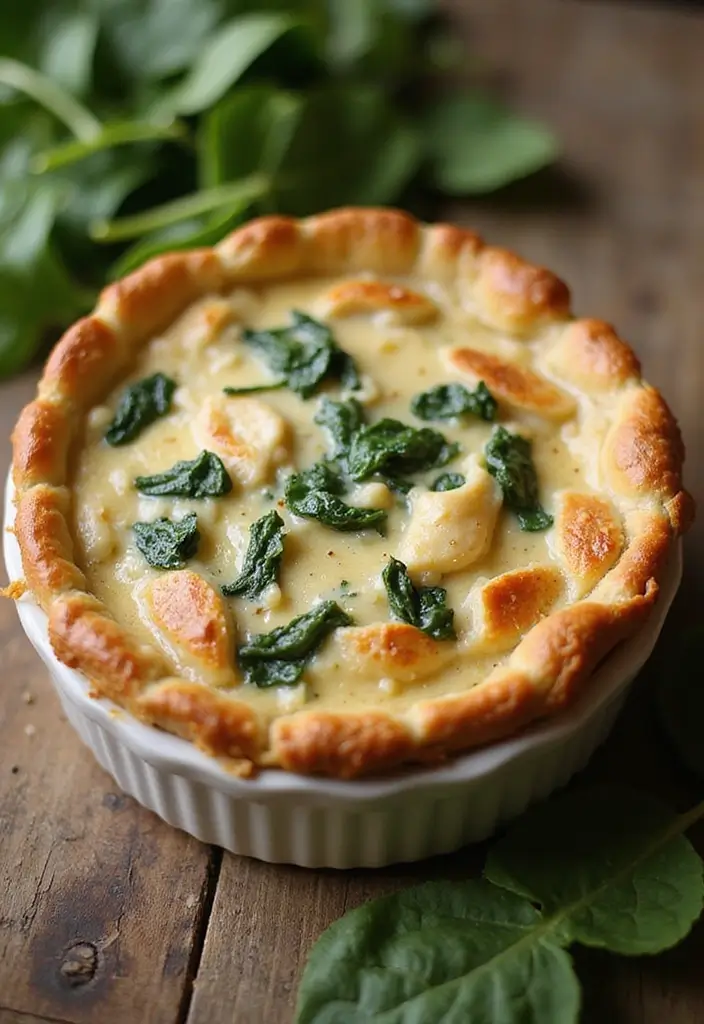 32 Meat Pie Recipes That Are Perfect for Cozy Evenings - 7. Chicken and Spinach Pie