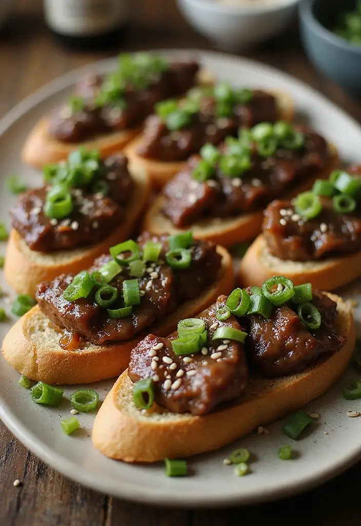 32 Trendy Steak Crostini Recipes to Impress Any Crowd - 13. Teriyaki Steak Crostini