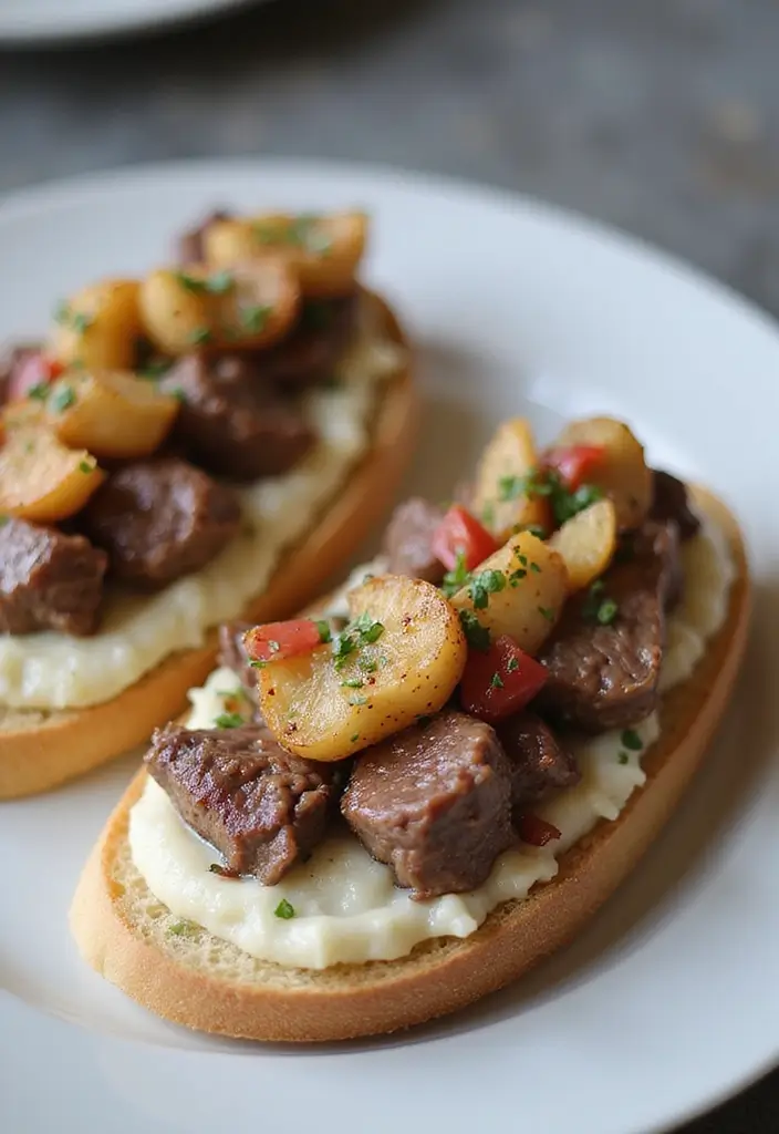 32 Trendy Steak Crostini Recipes to Impress Any Crowd - 24. Spiced Steak and Cauliflower Crostini