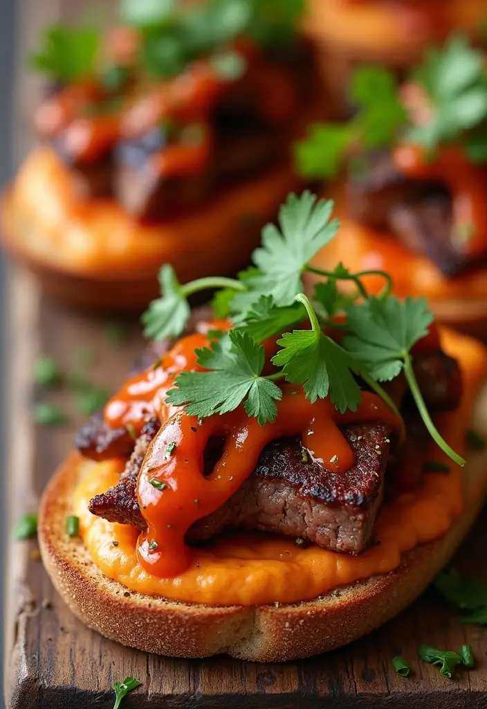 32 Trendy Steak Crostini Recipes to Impress Any Crowd - 3. Spicy Steak with Sriracha Aioli