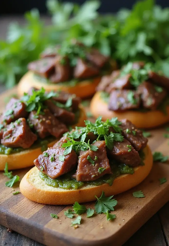 32 Trendy Steak Crostini Recipes to Impress Any Crowd - 4. Steak with Chimichurri Sauce