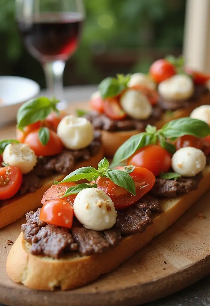 32 Trendy Steak Crostini Recipes to Impress Any Crowd - 5. Steak with Tomato and Mozzarella