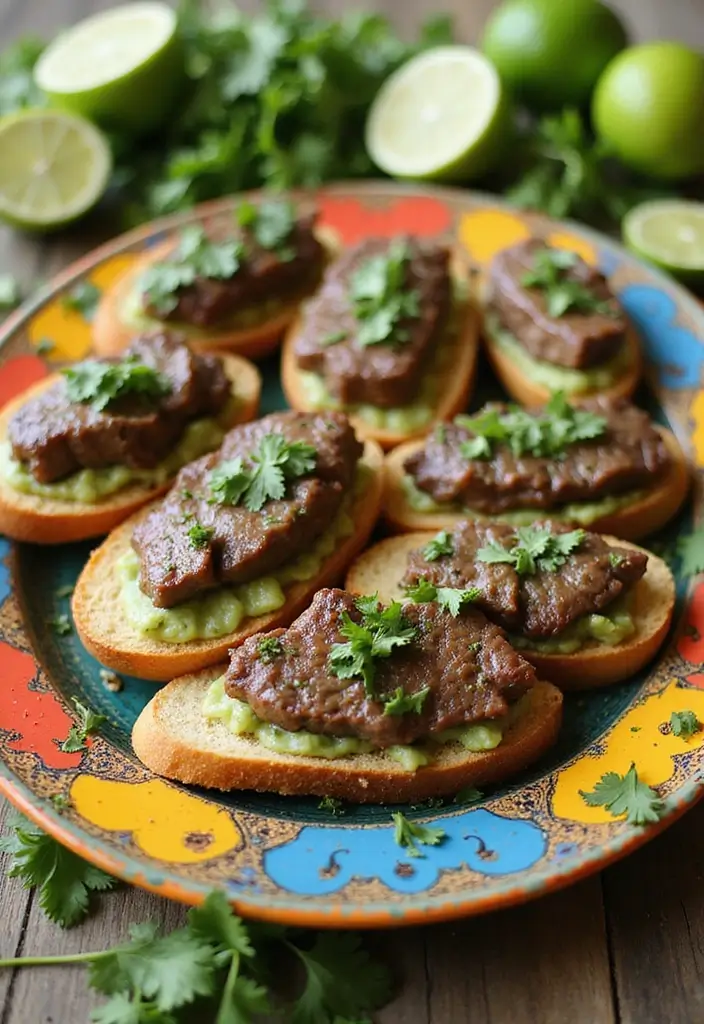 32 Trendy Steak Crostini Recipes to Impress Any Crowd - 7. Cilantro-Lime Steak Crostini