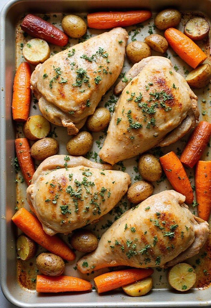 33 Meat-Based Sheet Pan Recipes That Save Dinner - 11. Garlic Herb Roasted Chicken Breasts