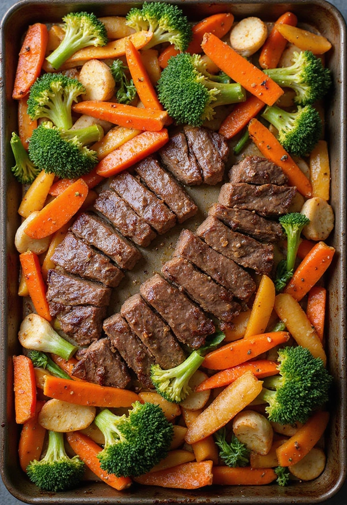 33 Meat-Based Sheet Pan Recipes That Save Dinner - 15. Beef and Vegetable Stir-Fry Sheet Pan