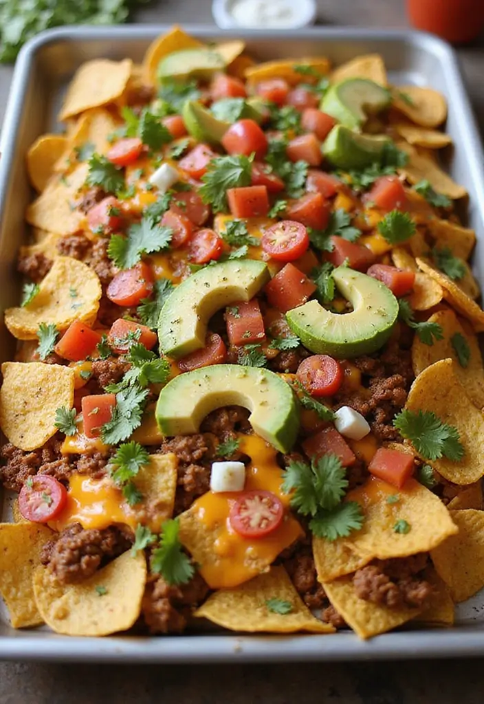 33 Meat-Based Sheet Pan Recipes That Save Dinner - 26. Loaded Sheet Pan Nachos