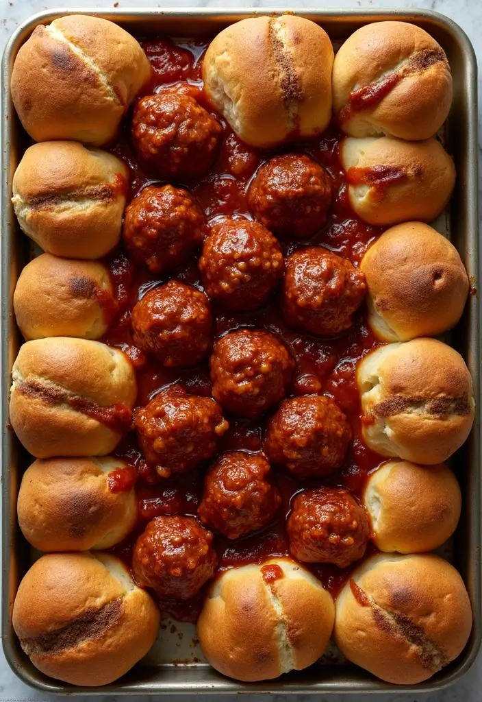 33 Meat-Based Sheet Pan Recipes That Save Dinner - 31. One-Pan BBQ Meatball Subs