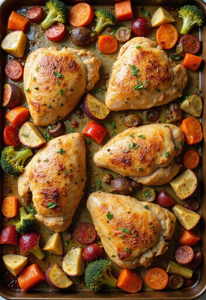 33 Meat-Based Sheet Pan Recipes That Save Dinner - 32. Sheet Pan Chicken and Veggie Bowls