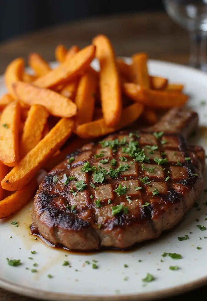 33 Ribeye Recipes That Bring Restaurant Flavor Home - 26. Ribeye with Sweet Potato Fries